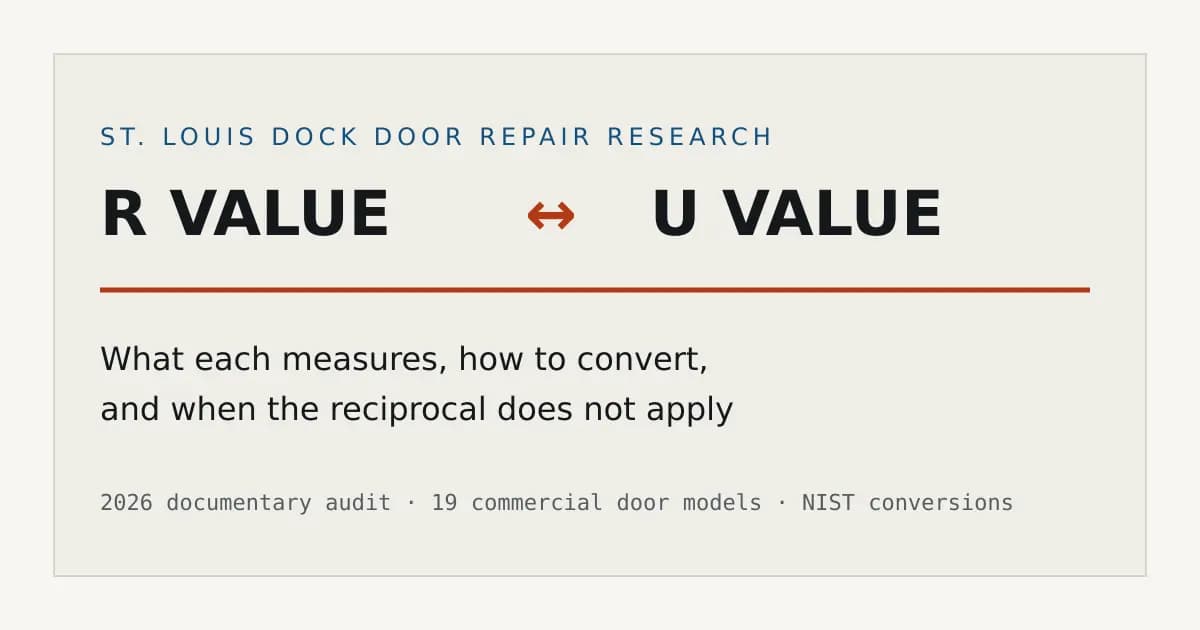 R value and U value comparison with a reciprocal formula and NIST conversion reference